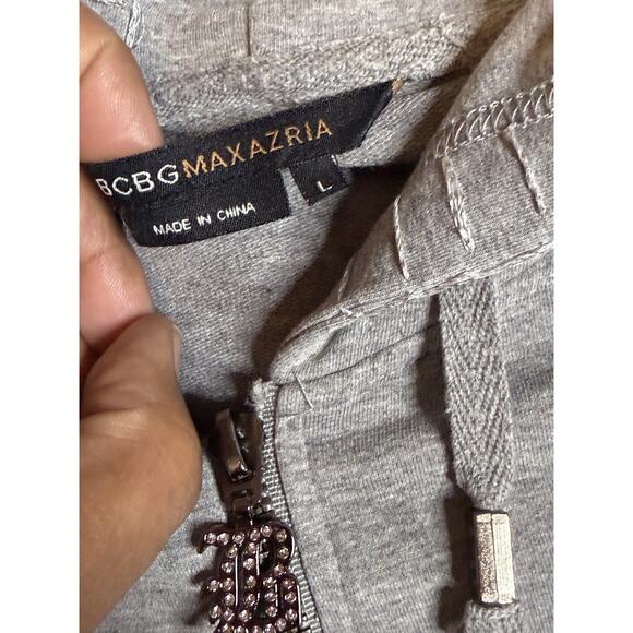 VTG Y2K BCBG Size L/M Grey/black Womens Tracksuit Set 2 Pc Flare Yoga - Picture 5 of 13